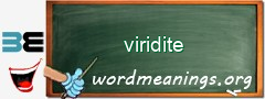 WordMeaning blackboard for viridite